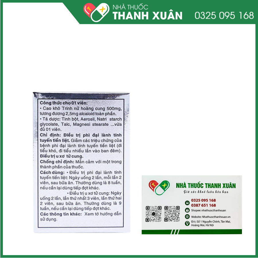 Crila Forte - Điều trị u xơ tử cung, điều trị tăng sinh lành tính tuyến tiền liệt